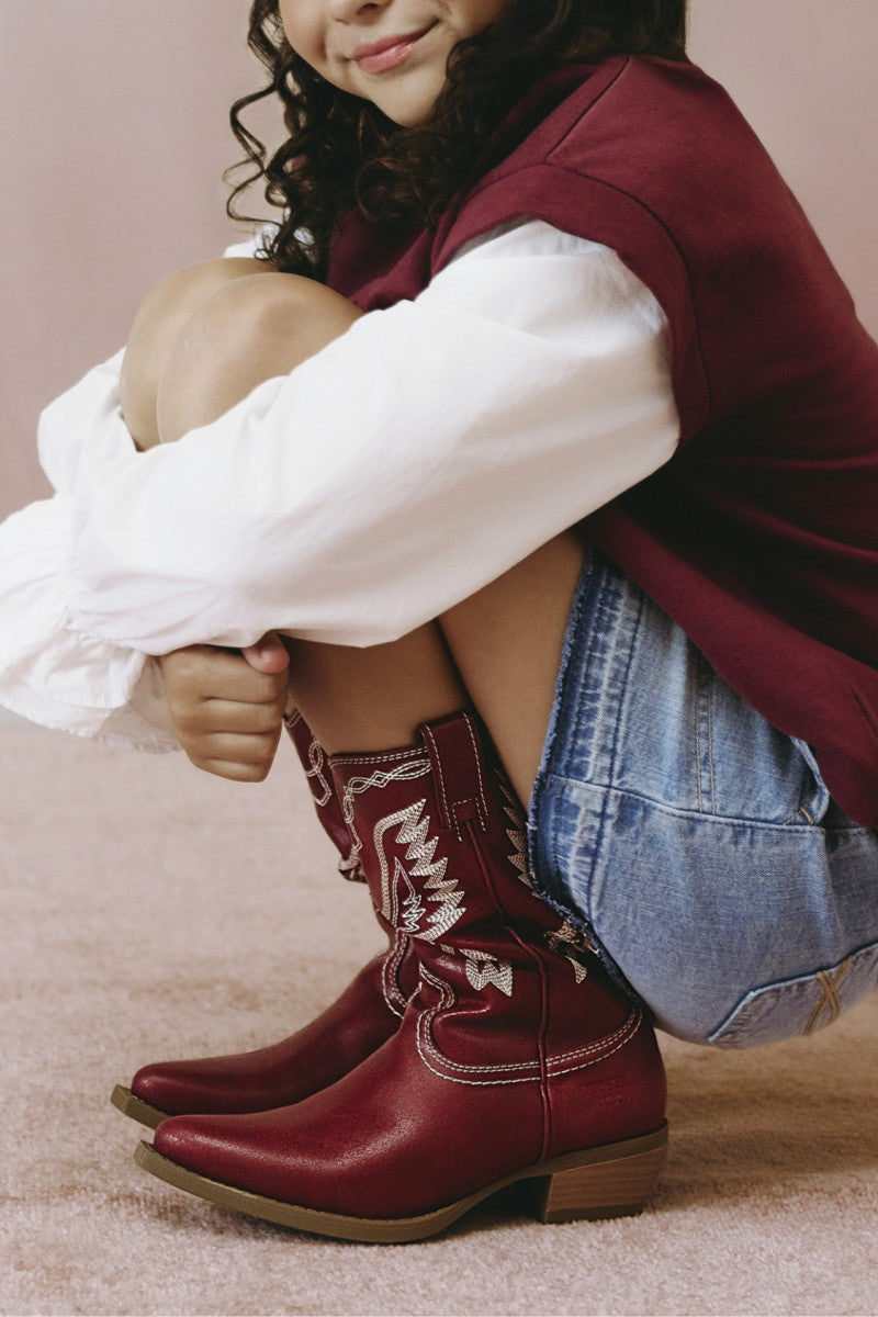 Iyla Short Deco Girls - Dark Cherry - Outside
