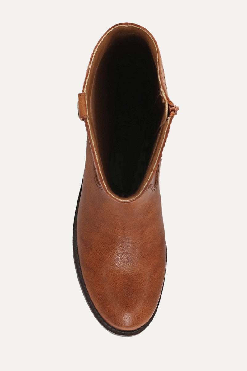 Kellie Button Riding Youth - Cognac - Top Down