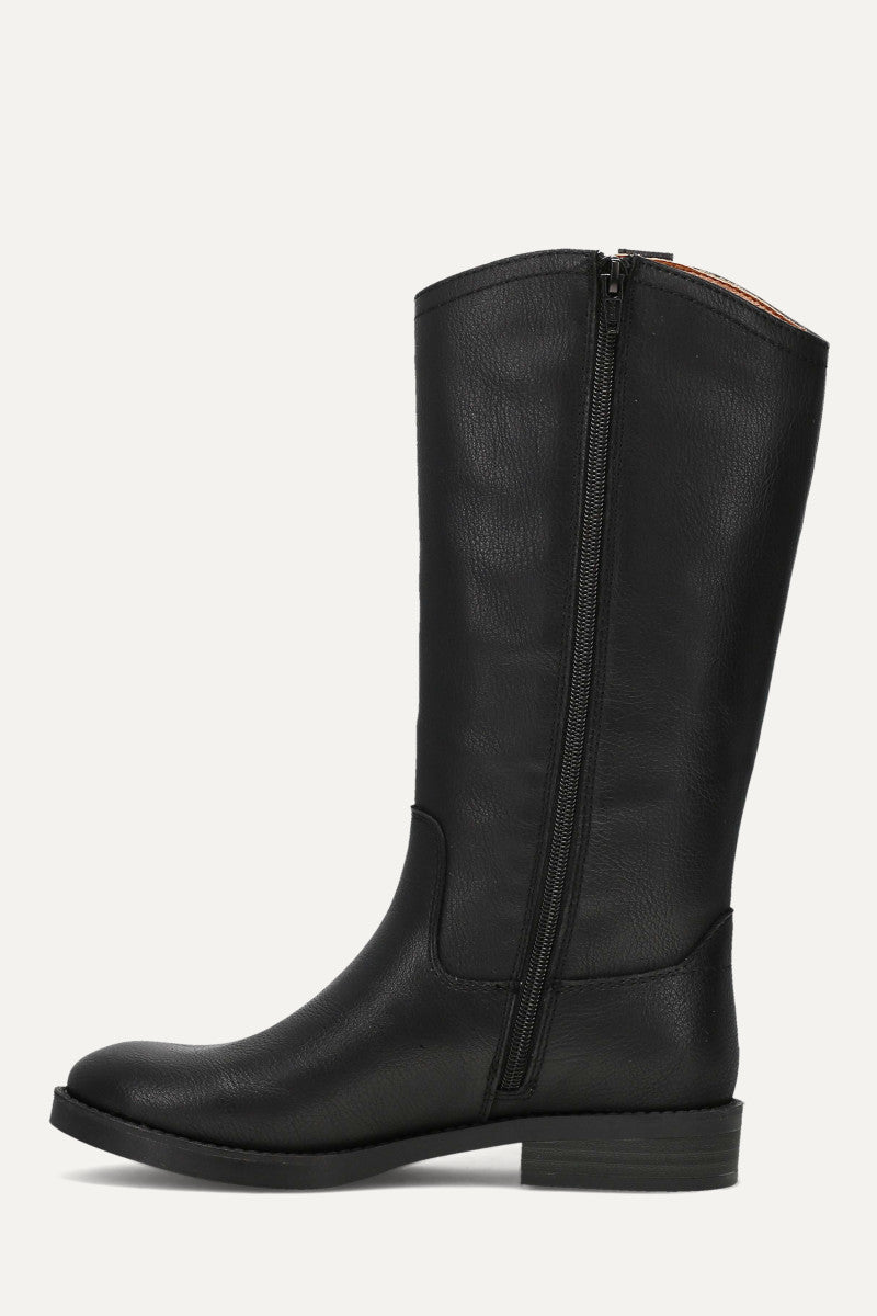 Kellie Button Riding Youth - Black - Inside