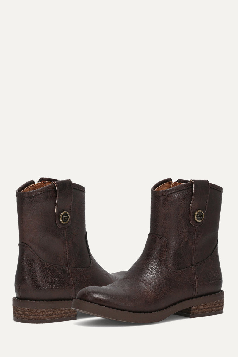 Kellie Button Short Youth - Dark Brown - Pair
