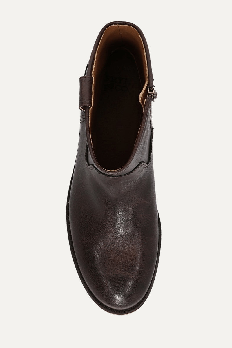 Kellie Button Short - Dark Brown - Top Down