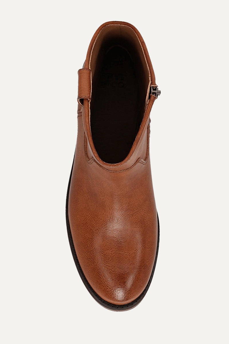 Kellie Button Short - Cognac - Top Down