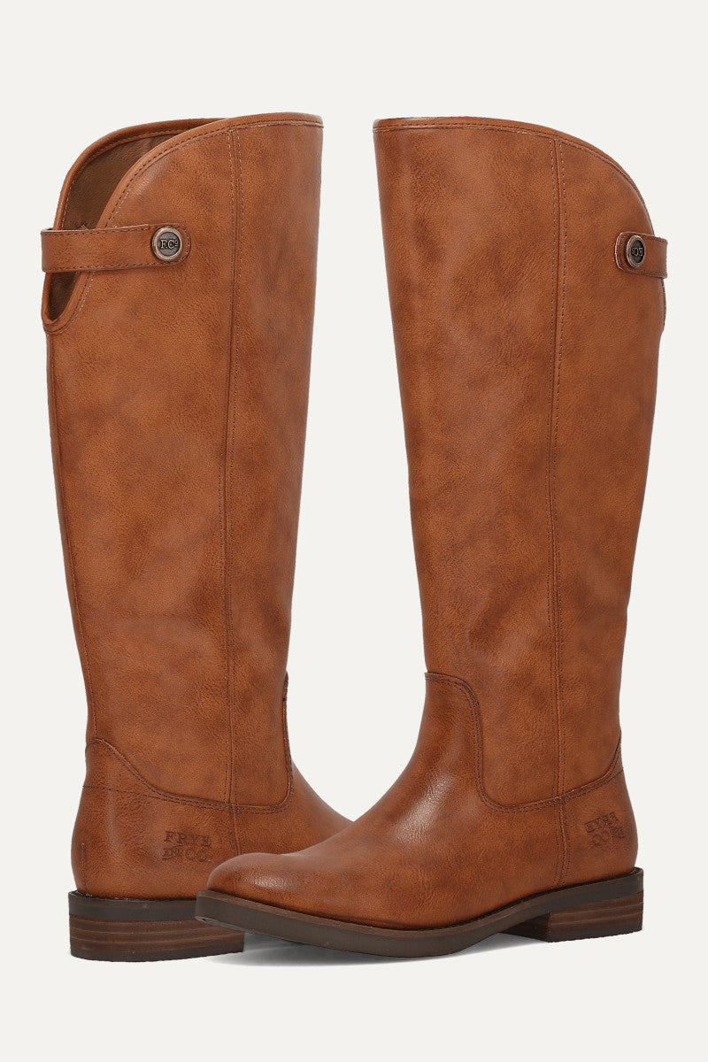 Kellie Button Tall - Cognac - Pair
