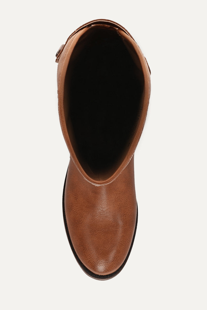 Kellie Button Tall - Cognac - Top Down