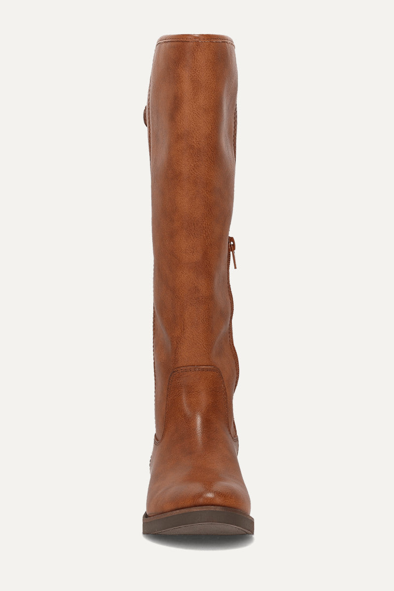 Kellie Button Tall - Cognac - Front