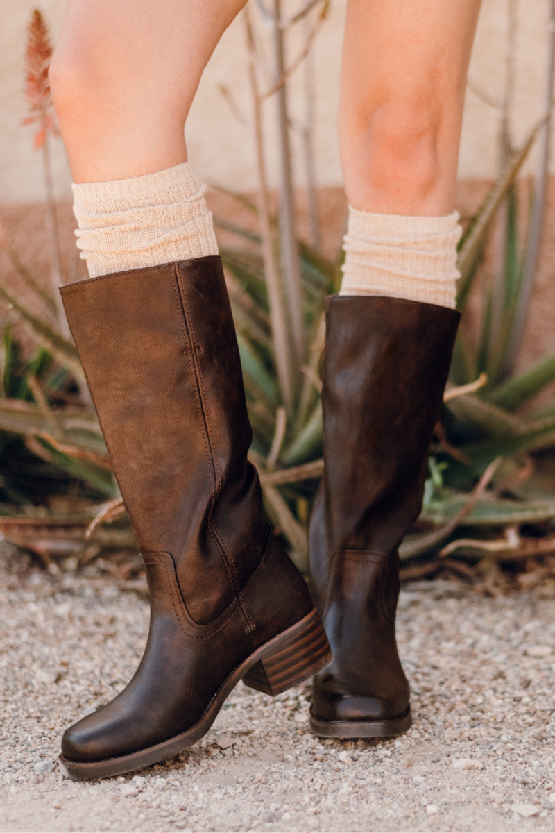 Women's Dark Brown Miranda 14 Boots Frye Co