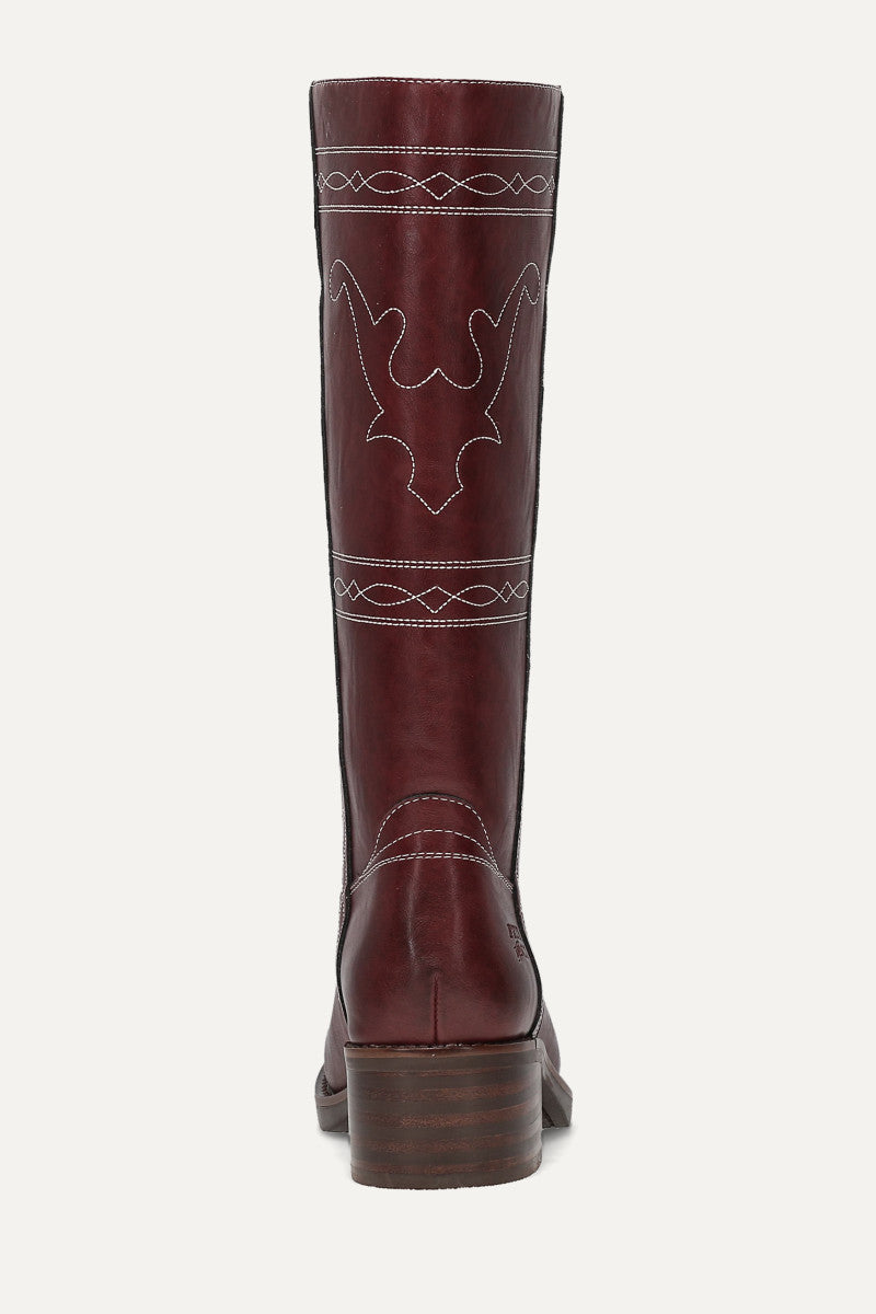 Miranda Bridle Stitch - Maroon - Back