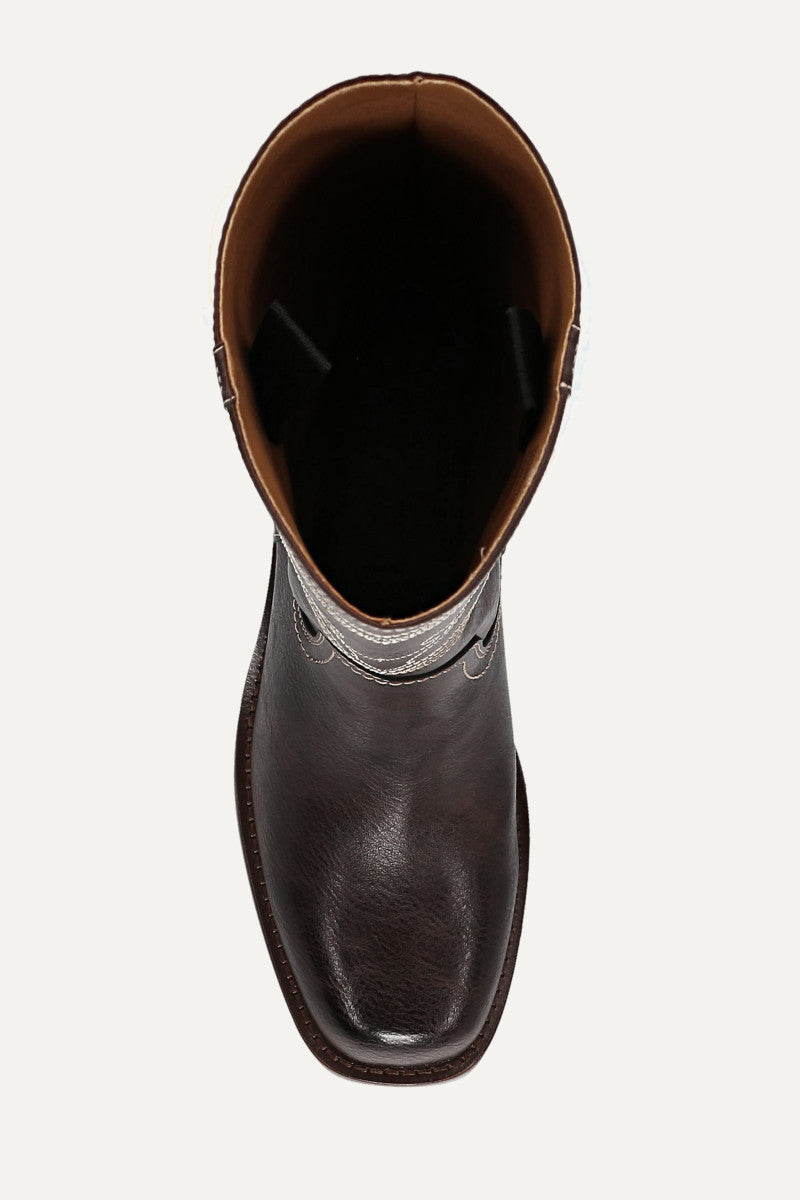 Miranda Bridle Stitch - Dark Brown - Top Down