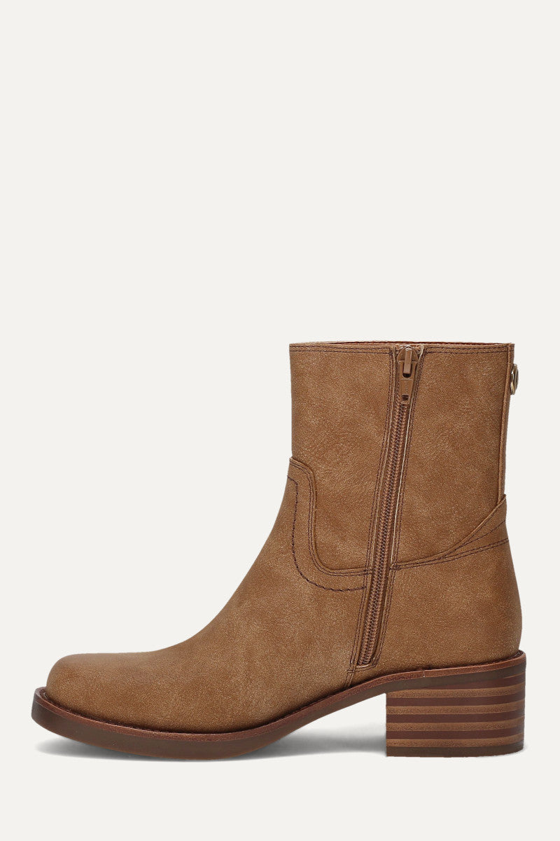 Miranda Low Zip - Light Brown - Inside
