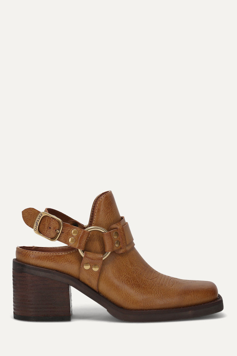Tessy Harness Mule - Light Tan - Outside