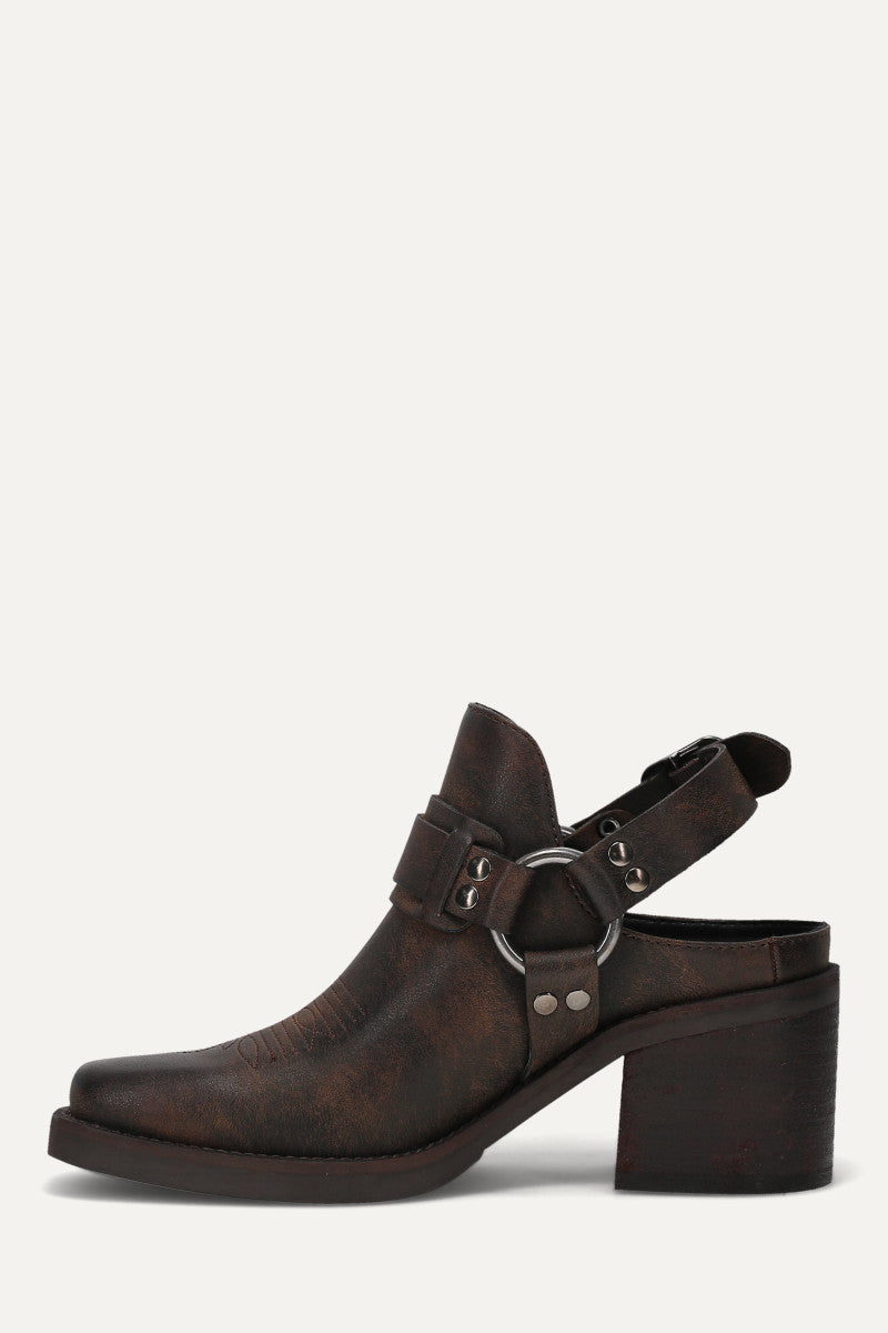 Tessy Harness Mule - Whiskey - Inside