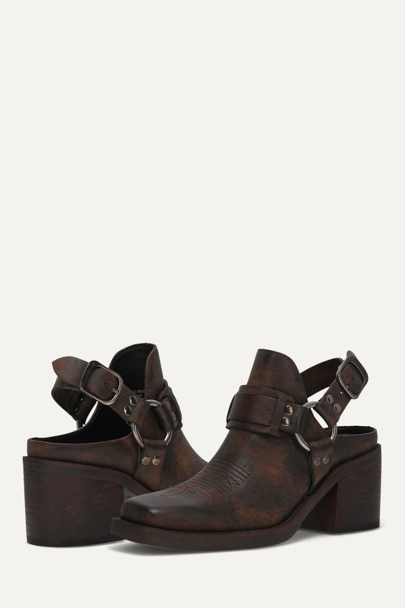 Tessy Harness Mule - Whiskey - Pair