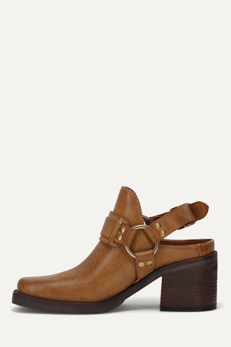 Tessy Harness Mule - Light Tan - Inside