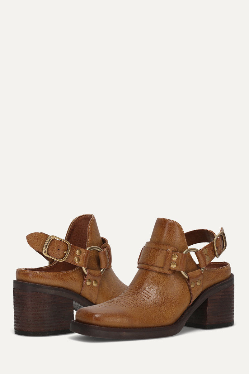 Tessy Harness Mule - Light Tan - Pair