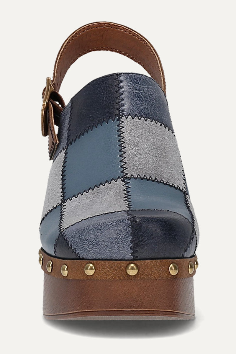 Wylie Patchwork Clog - Denim - Front