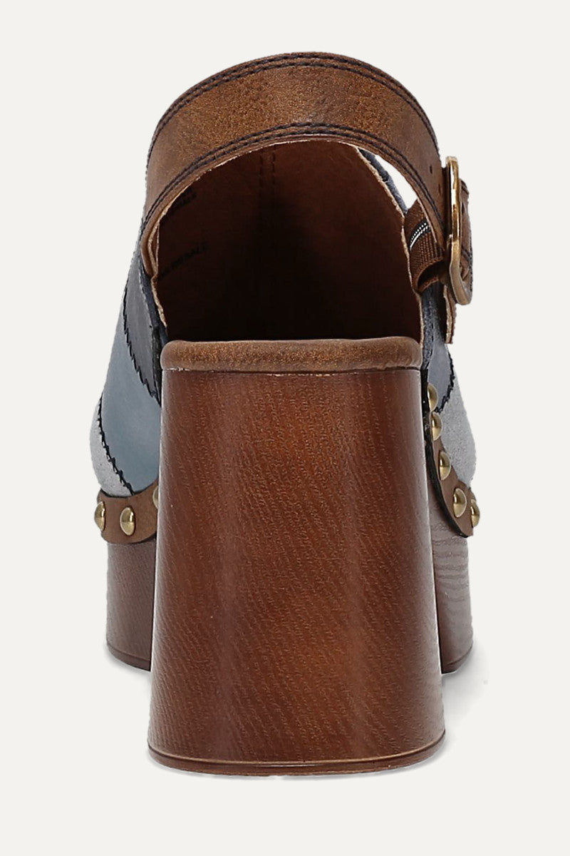 Wylie Patchwork Clog - Denim - Back