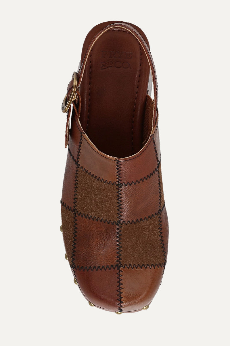 Wylie Patchwork Clog - Whiskey Tonal Patchwork - Top Down