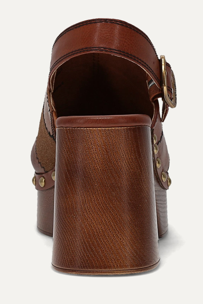 Wylie Patchwork Clog - Whiskey Tonal Patchwork - Back