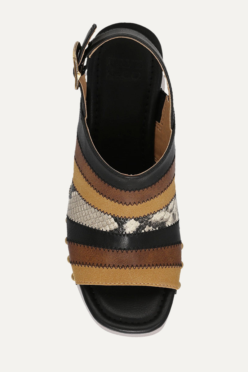 Wylie Patchwork - Black Multi - Top Down