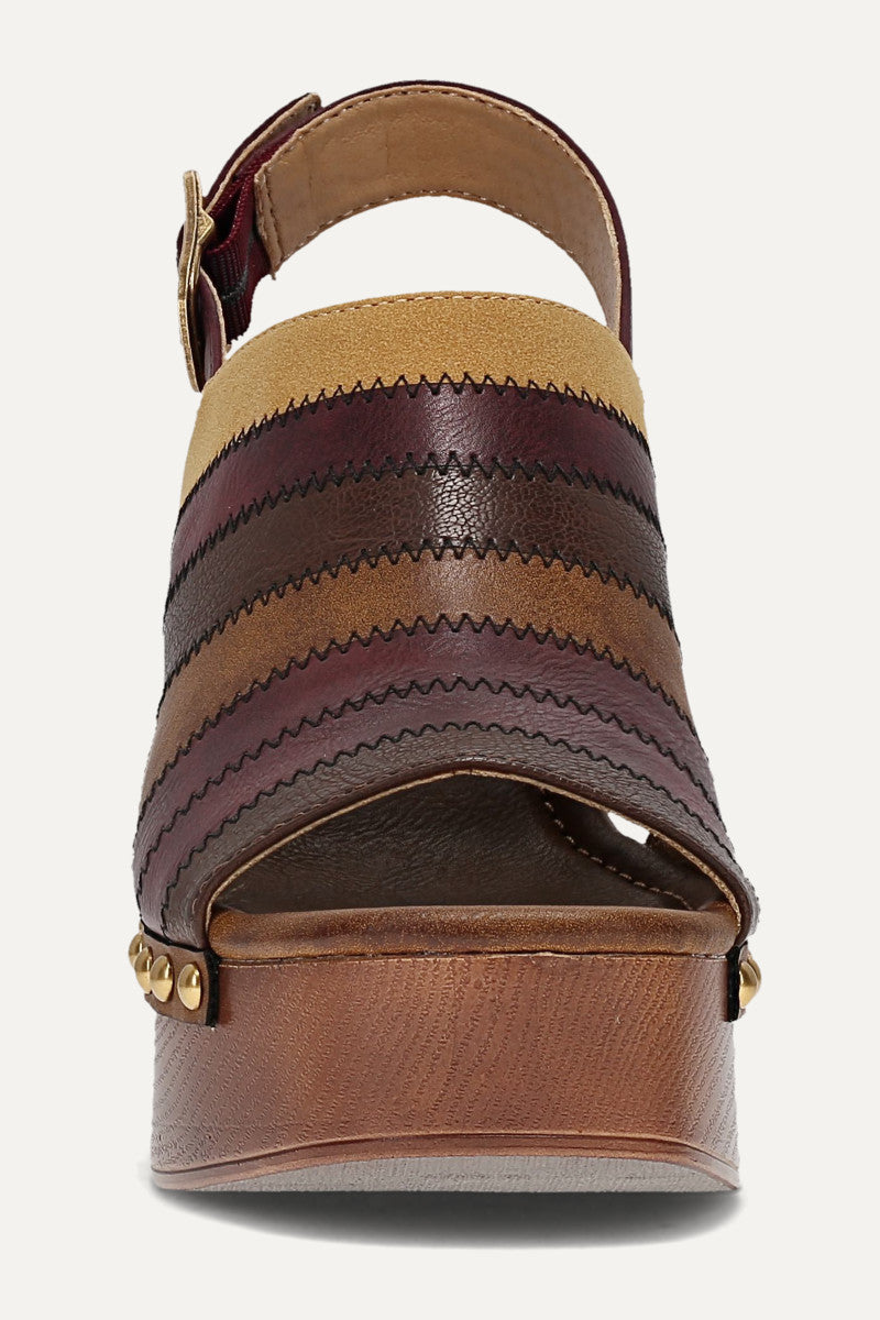 Wylie Patchwork - Maroon Multi - Front