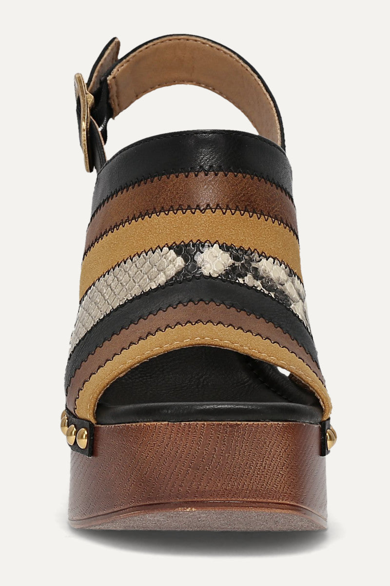 Wylie Patchwork - Black Multi - Front