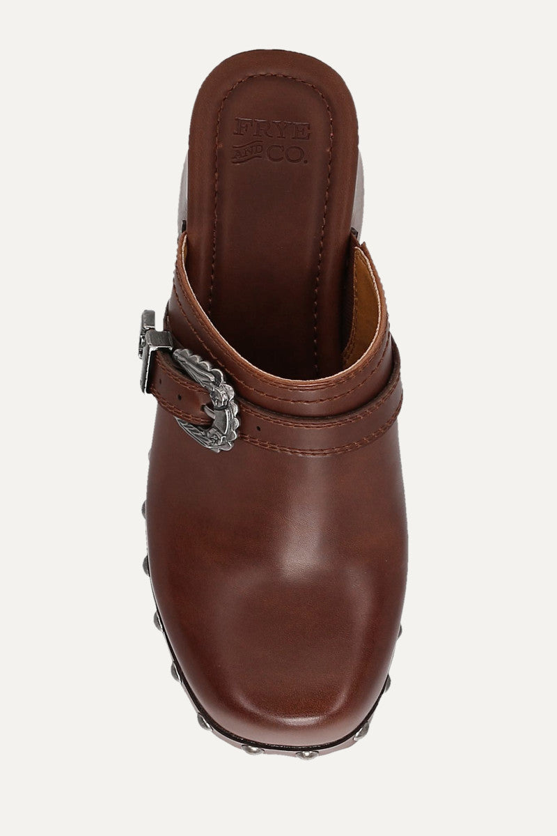 Wylie Scalloped Clog - Auburn - Top Down